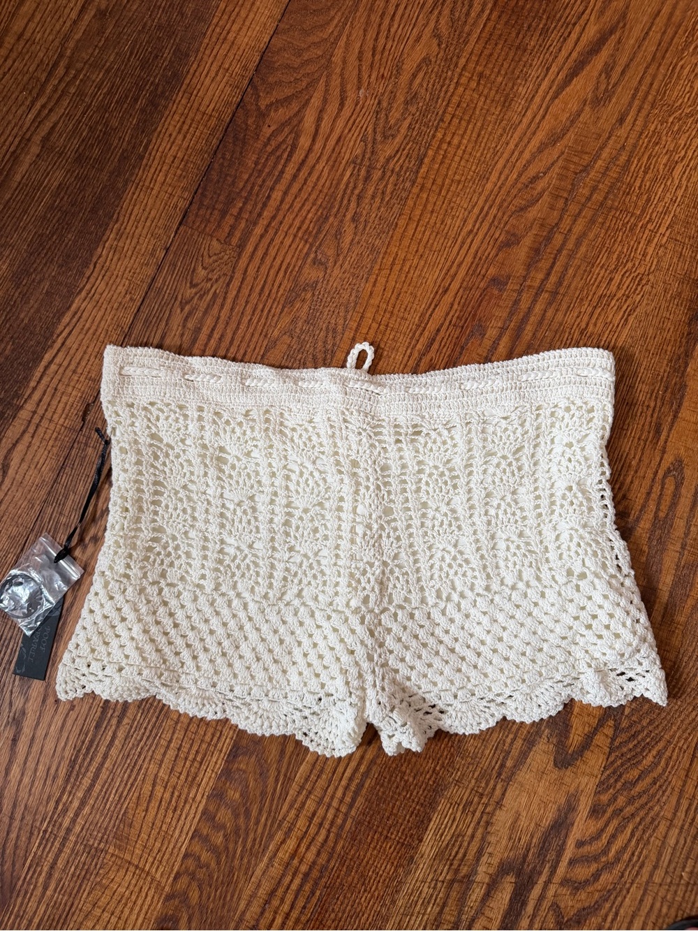 Poof! Cream Crochet Knit Shorts - Picture 6 of 8